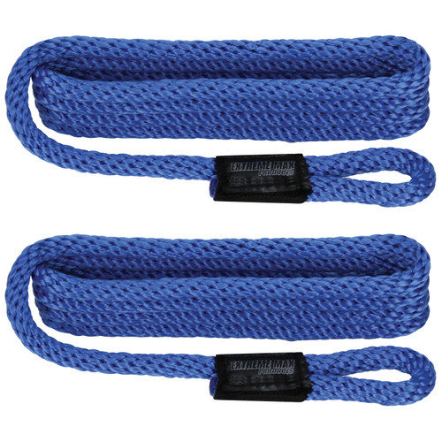 Extreme Max 3006.2159 BoatTector Solid Braid MFP Fender Line Value 2-Pack - 3/8 x 5, Royal Blue