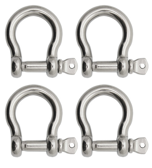 Extreme Max 3006.8291.4 BoatTector Stainless Steel Bow Shackle - 5/16, 4-Pack