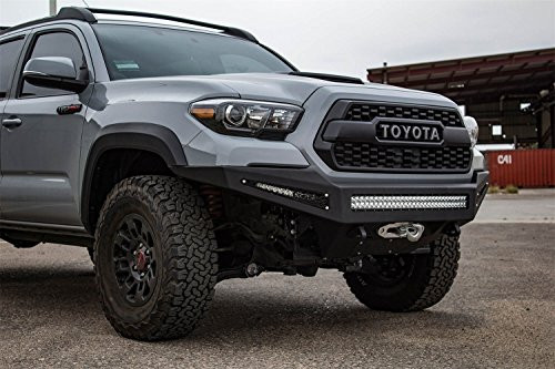 A.DESERT DES 6873827301 Addictive Desert Designs F03 HoneyBadger Front Bumper Hammer Black Panel Color Satin Black Universal Light Mnt. System Side Mnt. 10 in. w/Winch Mount HoneyBadger Front Bumper
