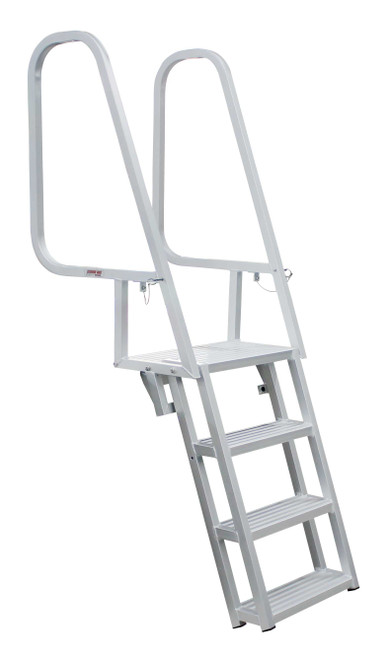 Extreme Max 3005.3913 Deluxe Flip-Up Dock Ladder with Welded Step Assembly - 4-Step