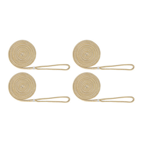 Extreme Max 3006.3019 BoatTector Double Braid Nylon Dock Line Value 4-Pack - 3/8 x 15, White & Gold