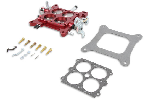 Quick Fuel Technology QFT12-850 BILLET THROTTLE BODY ASSEMBLY 1 3/4IN RED WITH STAINLESS STEEL PLATES