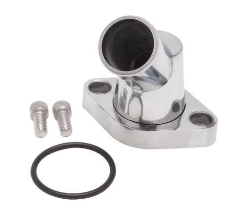 Edelbrock Waterneck Sbc/BBC 45-Degree Two-Piece Cast SwIVel Polished