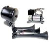 Kleinn Air Horns KLNHK3-1 COMPLETE TRIPLE AIR HORN PACKAGE WITH BLACK XCR 2.0 COATING AND 130 PSI SEALED A