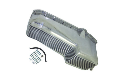 Oil Pan 1958-79 SB Chevy 262-400 Finned Polished