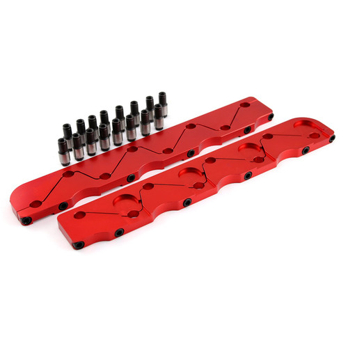 Speedmaster PCE259.1017.01 Chevy BBC 454 Rocker Stud Girdle Kit Red w/ 7/16" Polylock Nuts