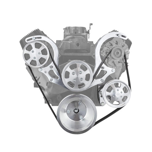 Speedmaster PCE415.1020.01 Chevy BBC 454 Aluminum Complete Serpentine Engine Pulley Kit Polished