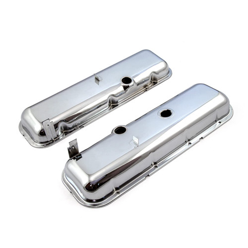 Speedmaster PCE314.1055 Chevy BBC 454 STD Style Chrome Valve Covers Short w/ Baffled Hole