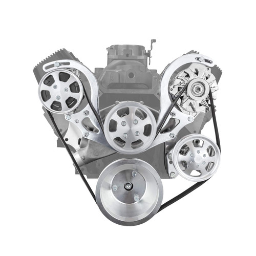 Speedmaster PCE415.1024 Chevy BBC 454 Aluminum Complete Serpentine Belt Drive System Kit