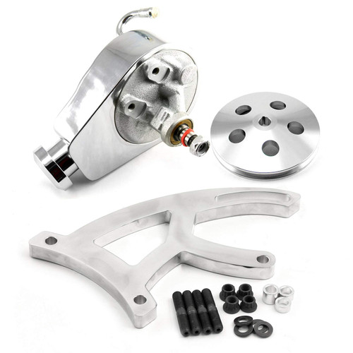 Speedmaster PCE172.1008 Ford 302 351C Cleveland Power Steering Pump Billet Bracket & Pulley Kit