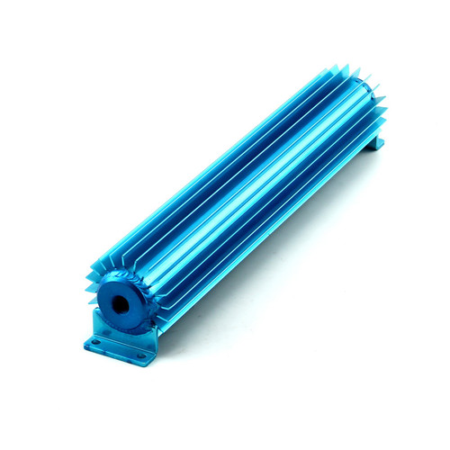 Speedmaster PCE186.1006 15" Blue Anodized Single Pass Transmission Oil Cooler With Fittings