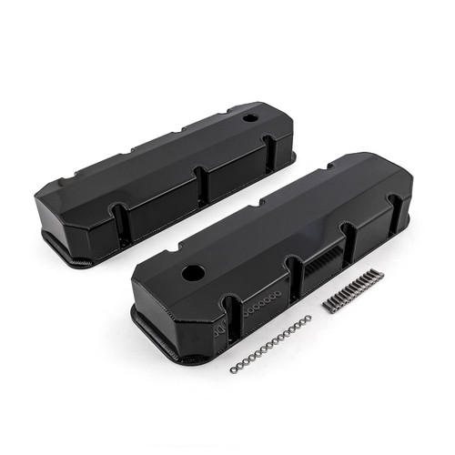 Speedmaster PCE314.1105.03 Chevy BBC 454 Fabricated Valve Covers Black Tall w/ Hole