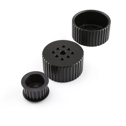 Speedmaster PCE415.1013.02 Short Gilmer Crank Alternator & Water Pump Pulleys Only - Black