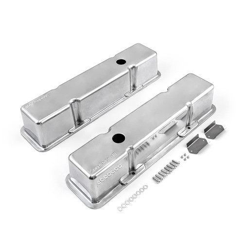 Speedmaster 1-314-001-01 Chevy SBC 350 Tall Aluminum Valve Covers w/Hole Polished
