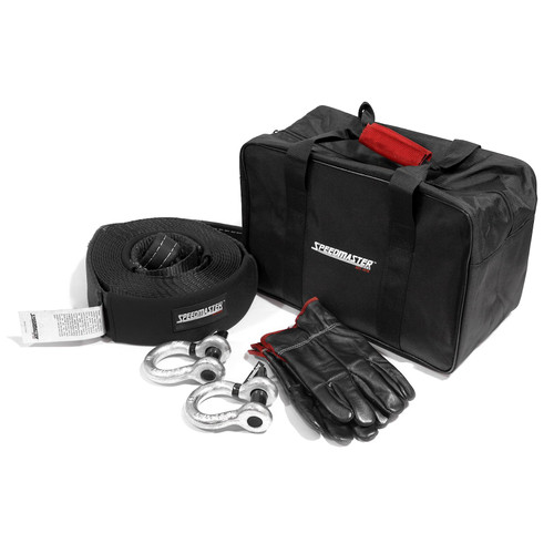 Speedmaster PCE565.1002 4WD Winch Recovery Kit Shackle Straps Gloves Bag 5pc