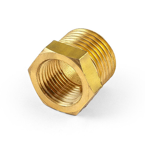 Speedmaster PCE333.1073 1/2" NPT to 3/8" NPT Straight Brass Reducer Fitting