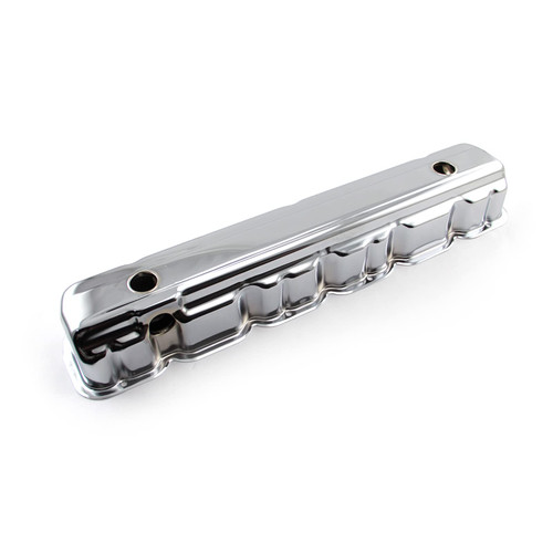 Speedmaster PCE314.1039 Chevy 194 230 250 293 1962-74 Chrome Steel Valve Cover Short Baffled
