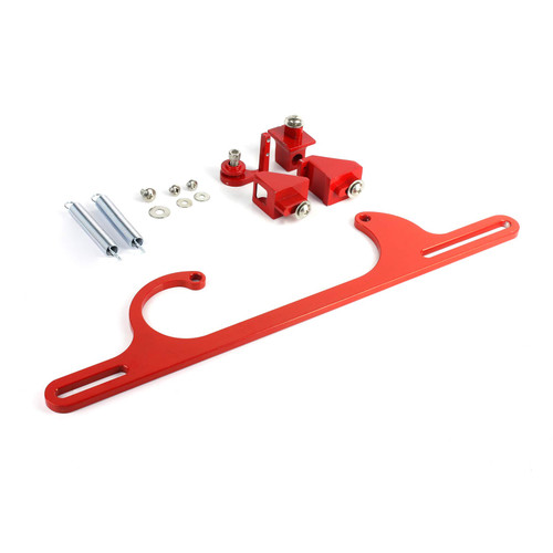 Speedmaster PCE124.1014.04 Billet Red Carburetor Throttle Cable Bracket Kit w/ Return Springs