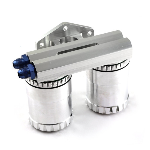 Speedmaster PCE298.1008 Billet Aluminum Dual Oil Filter Relocation Kit with Reusable Filters