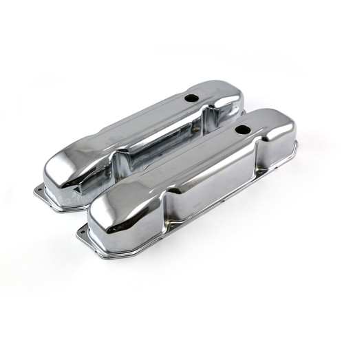 Speedmaster PCE314.1047 Mopar Chrysler BB 383 440 Chrome Steel Valve Covers 3-3/4" Tall w/Baffled Hole