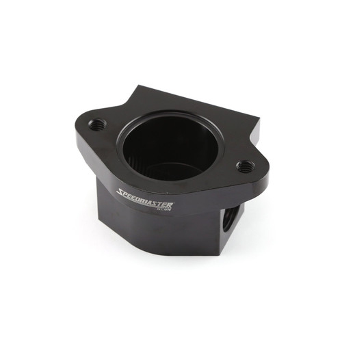 Speedmaster PCE191.1031 Remote 0 Degree Billet Aluminum Thermostat Housing Water Neck Black