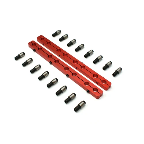 Speedmaster PCE259.1002.01 Chevy SBC 350 Rocker Stud Girdle Kit Red w/ 7/16" Polylock Nuts