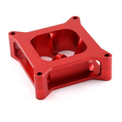 Speedmaster PCE120.1009.04 2" Aluminum 4150 CNC Machined Carburetor Spacer Square Bore 4 Port Red