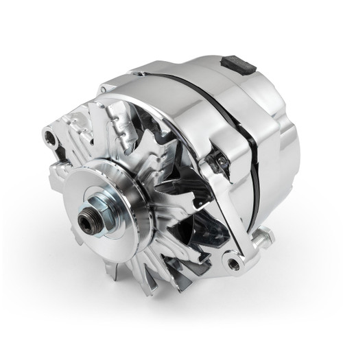 Speedmaster PCE360.1010 Universal GM 10SI V-Belt 120 Amp 1-Wire Internal Regulator Alternator Chrome