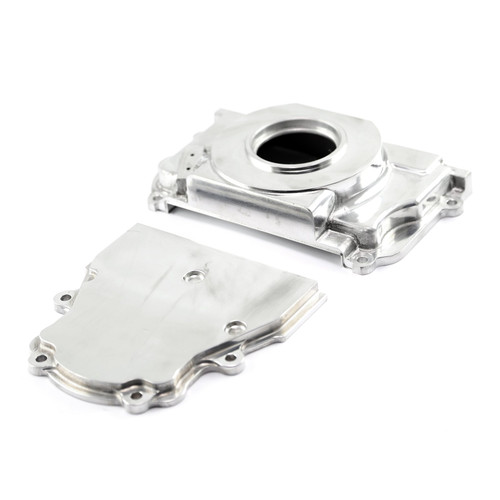 Speedmaster PCE265.1036 Chevy GM Gen III LS1 LS6 Polished 2pc Front Timing Cover No Cam Sensor Port