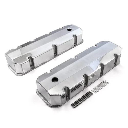Speedmaster PCE314.1105.02 Chevy BBC 454 Fabricated Valve Covers Polished Tall w/ Hole
