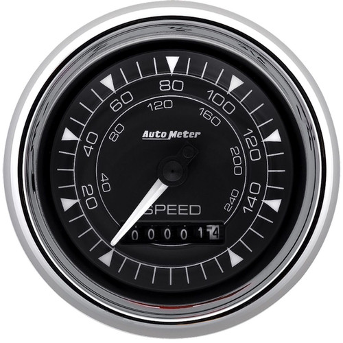 GAUGE SPEEDOMETER 3 3/8IN 160MPH ELEC. PROGRAMMABLE CHRONO CHROME
