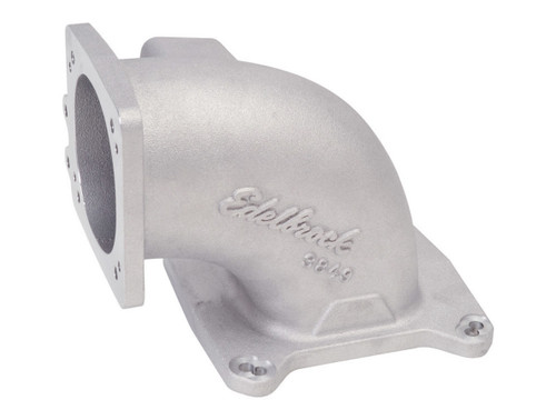 Edelbrock ede3849 Edelbrock High Flow Intake Elbow 95mm Throttle Body to Square-Bore Flange As-Cast Finish