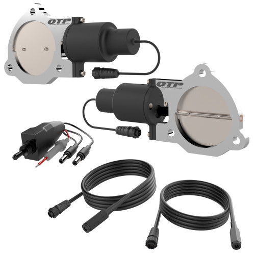 QTP 3.5in Bolt-On QTEC Dual Electric Cutout Valves - Pair