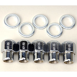 Weld Closed End Lug Nuts w/Centered Washers 12mm x 1.5 - 5pk.