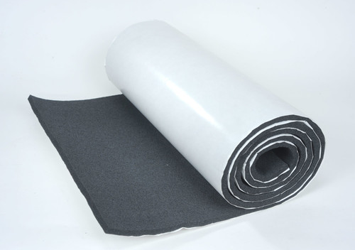 1 ROLL OF 24 IN X 10 FT 1/2 IN SILENCER W/PRES SENS ADHESIVE.  TOTAL 20 SQFT.