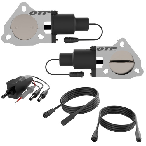 QTP 3in Bolt-On QTEC Dual Electric Cutout Valves - Pair