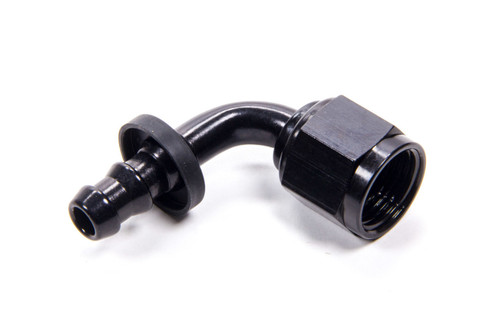 Fragola -8AN Nut x -6AN 90 Degree Push-Lite Hose End For Fuel Cell Conversion - Black