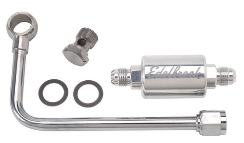 Edelbrock EDL8131 3/8IN HARD FUEL LINE WITH 6 BNUT & POLISHED FILTER