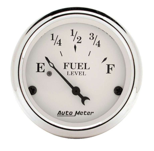 AutoMeter Gauge Fuel Level 2-1/16in. 240 Ohm(e) to 33 Ohm(f) Elec Old Tyme White