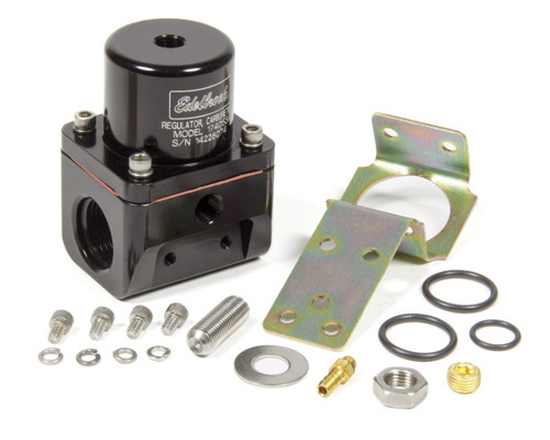Edelbrock Fuel Pressure Regulator Carbureted 180 GPH 5-10 PSI -10 In/Out -6 Return Black