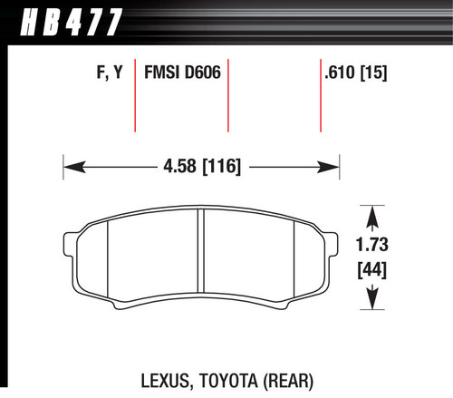 Performance Street Brake Pads HPS Rear Toyota SUV