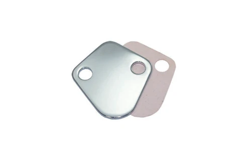 BBC Fuel Pump Block Off Plate W/ Gasket Chrome