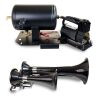 Kleinn Air Horns KLNGMTRK-3 0718 SILVERADO/SIERRA 1500/0720 SUBURBAN/TAHOE 220 HORN ONBOARD AIR SYSTEM BLACK