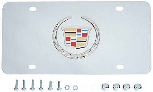 AUTO GOLD CAD2CC License Plate: License Plate; chrome Cadillac Logo; stainless steel plate