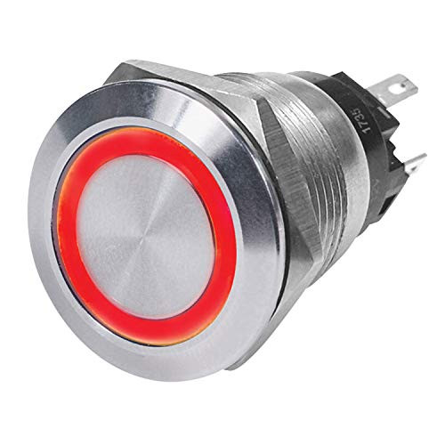 BLUE SEA 4162BSS SWITCH BUTTON SS 10A OFF-ON RED