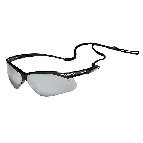 JACKSON SAFETY 138-50006 SG Series Safety Glasses, Smoke Mirror/Polycarbonate/Anti-Scratch Lens, Black