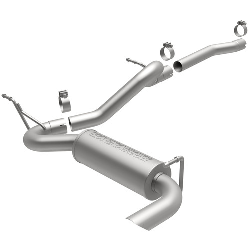 Magnaflow mag15118 MagnaFlow 12-14 Jeep Wrangler 3.6L Single Straight Rear P/S Exit Stainless C/b Perf Exhaust-Comp