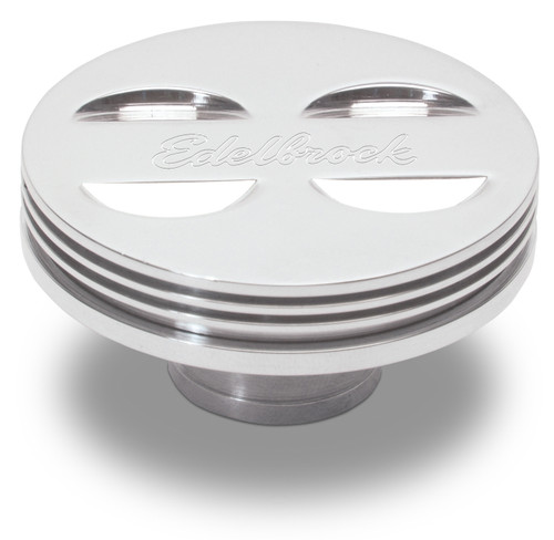 Edelbrock ede4407 Edelbrock PCV for Valve Cover Aluminum Round Push In w/ 90-Degree Port Breather Look w/ Etched Logo