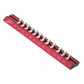 ATD Tools ATD-9314 Accepts standard and deep sockets  Sizes marked on rails for easy identification  Anodized aluminum rail construction  Super strong magnet for solid placement