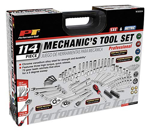 PERFORM TOOL W30504 114PC MECHANICS TOOL SET